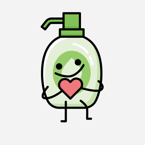 Illustration Cute Hand Sanitizer Mascot Vector Character Flat Design Style — Stock Vector