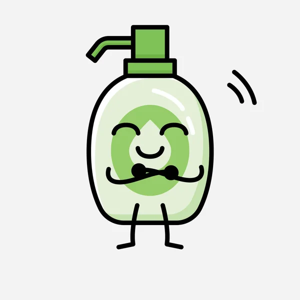 Illustration Cute Hand Sanitizer Mascot Vector Character Flat Design Style — Stock Vector