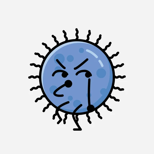 Una Ilustración Del Carácter Lindo Del Vector Mascota Del Virus — Archivo Imágenes Vectoriales