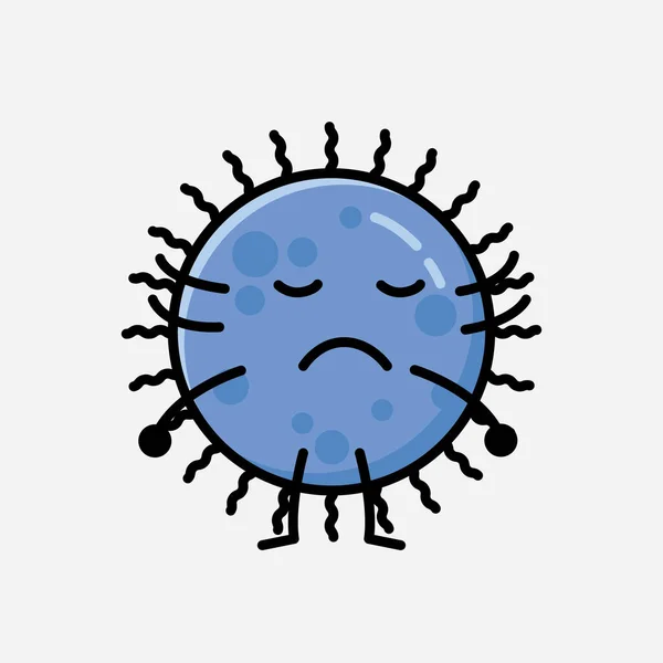 Una Ilustración Del Carácter Lindo Del Vector Mascota Del Virus — Archivo Imágenes Vectoriales