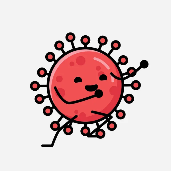 Una Ilustración Del Personaje Lindo Del Vector Mascota Del Virus — Vector de stock