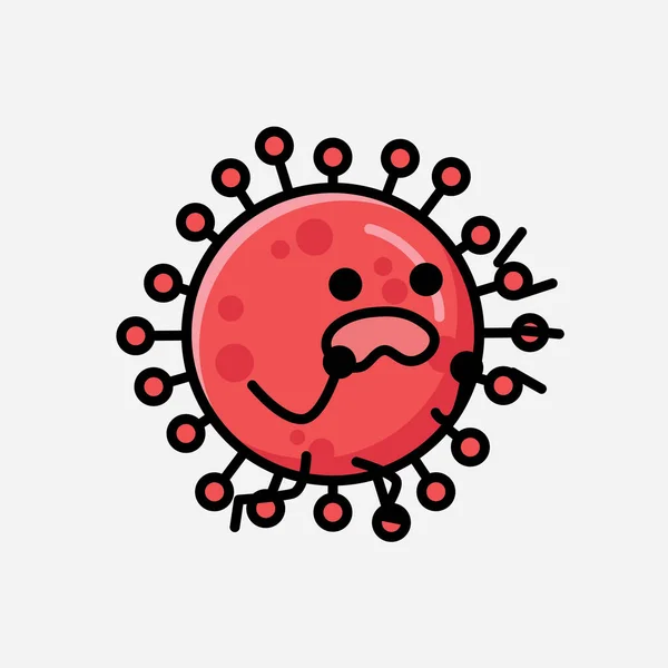 Una Ilustración Del Personaje Lindo Del Vector Mascota Del Virus — Archivo Imágenes Vectoriales