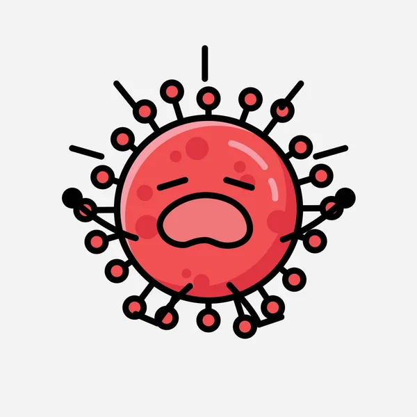 Una Ilustración Del Personaje Lindo Del Vector Mascota Del Virus — Vector de stock