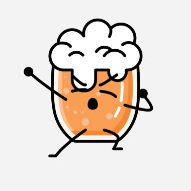 Düz Tasarım Biçimli Şirin Bira Maskot Vektör Karakteri