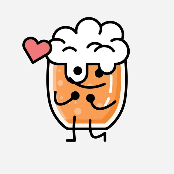 Une Illustration Personnage Vectoriel Mascotte Bière Mignonne Dans Style Conception — Image vectorielle