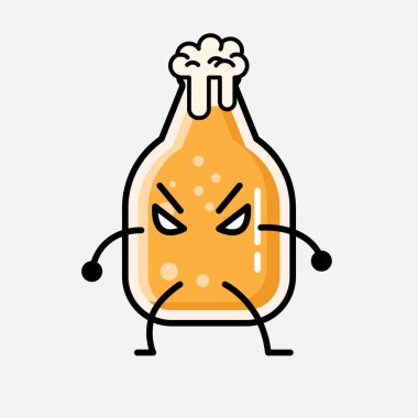 Düz Tasarım Biçimli Şirin Bira Maskot Vektör Karakteri