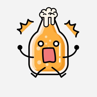 Düz Tasarım Biçimli Şirin Bira Maskot Vektör Karakteri