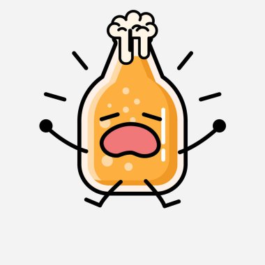 Düz Tasarım Biçimli Şirin Bira Maskot Vektör Karakteri