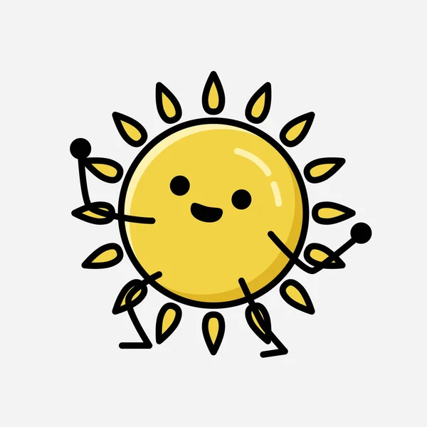 Una Ilustración Del Carácter Lindo Del Vector Mascota Del Sol — Archivo Imágenes Vectoriales