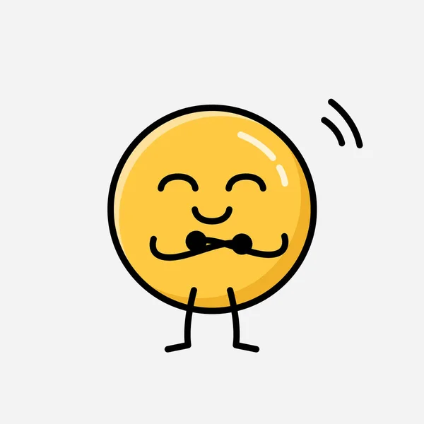 Uma Ilustração Cute Yellow Emoticon Mascot Vector Character Estilo Design —  Vetores de Stock