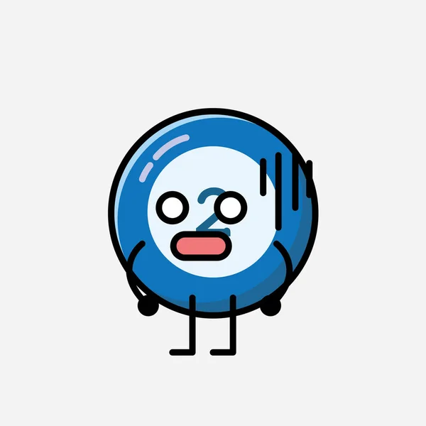 Uma Ilustração Personagem Vetor Mascote Bola Bilhar Bonito Estilo Design — Vetor de Stock