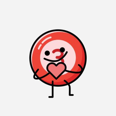 Sevimli Bilardo Topu Maskot Vektör Karakteri 'nin Düz Tasarım Biçimi