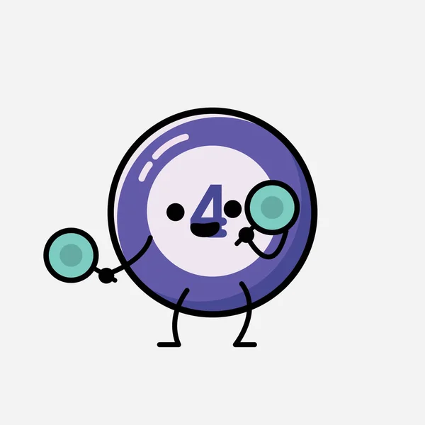 Una Ilustración Del Carácter Lindo Del Vector Mascota Bola Del — Vector de stock