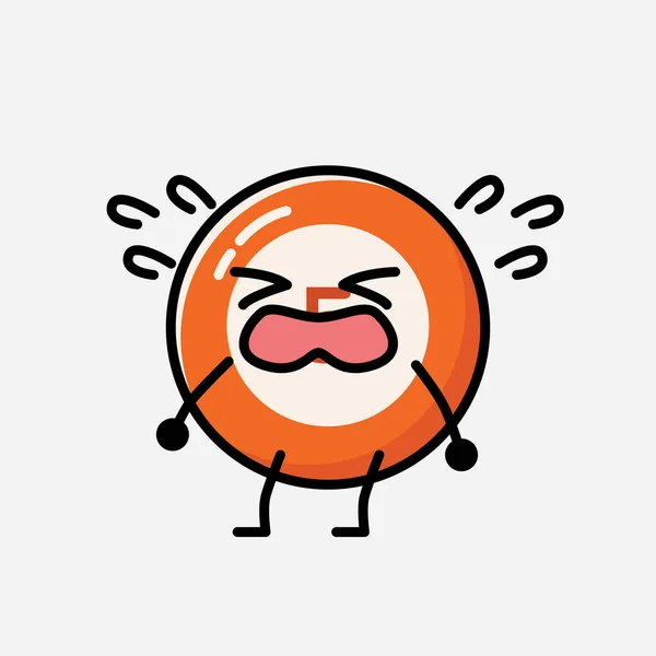 디자인 스타일 Cute Billiard Ball Mascot Vector Character — 스톡 벡터