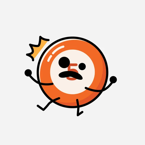 Sebuah Ilustrasi Dari Cute Billiard Ball Mascot Vector Karakter Dalam - Stok Vektor