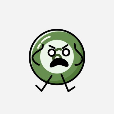 Sevimli Bilardo Topu Maskot Vektör Karakteri 'nin Düz Tasarım Biçimi