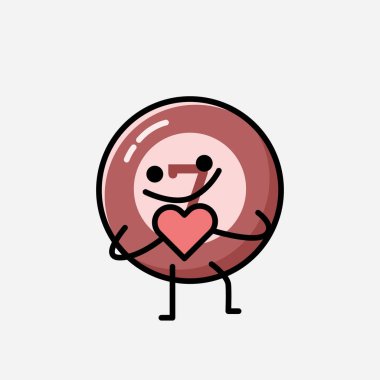 Sevimli Bilardo Topu Maskot Vektör Karakteri 'nin Düz Tasarım Biçimi