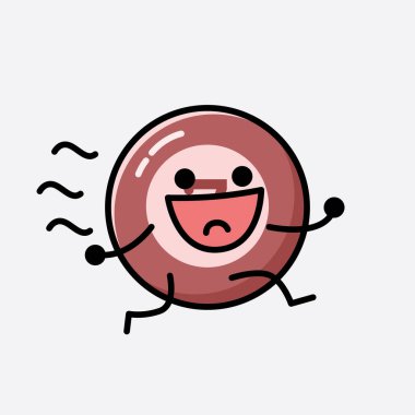 Sevimli Bilardo Topu Maskot Vektör Karakteri 'nin Düz Tasarım Biçimi