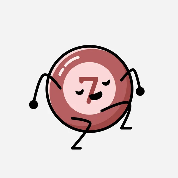 Sebuah Ilustrasi Dari Cute Billiard Ball Mascot Vector Karakter Dalam - Stok Vektor