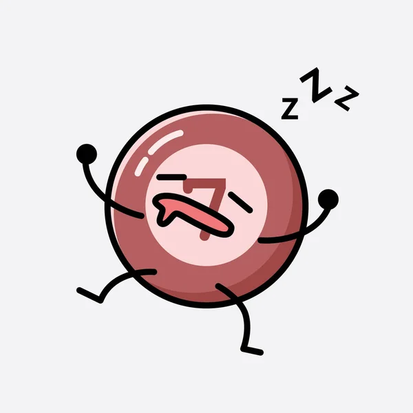 디자인 스타일 Cute Billiard Ball Mascot Vector Character — 스톡 벡터
