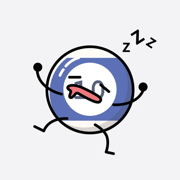 Sebuah Ilustrasi Dari Cute Billiard Ball Mascot Vector Karakter Dalam - Stok Vektor