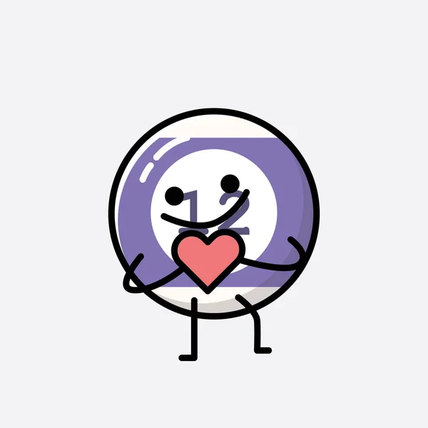Μια Απεικόνιση Του Χαριτωμένο Billiard Ball Mascot Χαρακτήρα Διάνυσμα Επίπεδο — Διανυσματικό Αρχείο