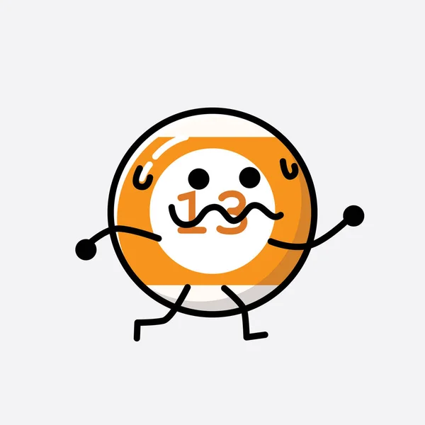 Μια Απεικόνιση Του Χαριτωμένο Billiard Ball Mascot Χαρακτήρα Διάνυσμα Επίπεδο — Διανυσματικό Αρχείο