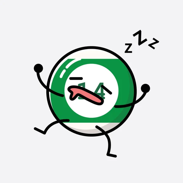 Sebuah Ilustrasi Dari Cute Billiard Ball Mascot Vector Karakter Dalam - Stok Vektor