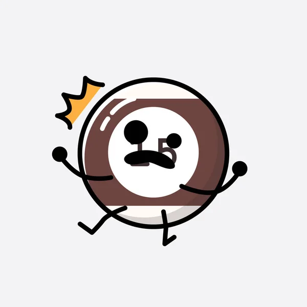 디자인 스타일 Cute Billiard Ball Mascot Vector Character — 스톡 벡터