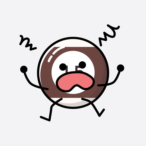 디자인 스타일 Cute Billiard Ball Mascot Vector Character — 스톡 벡터