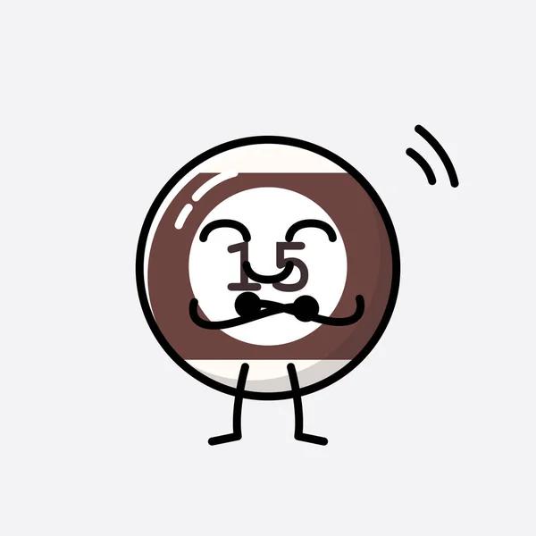 디자인 스타일 Cute Billiard Ball Mascot Vector Character — 스톡 벡터