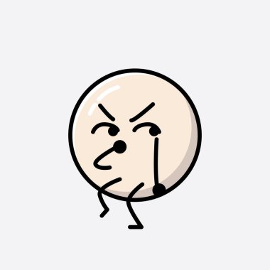 Düz Tasarım Biçimli Şirin Beyaz Balo Maskot Vektör Karakteri