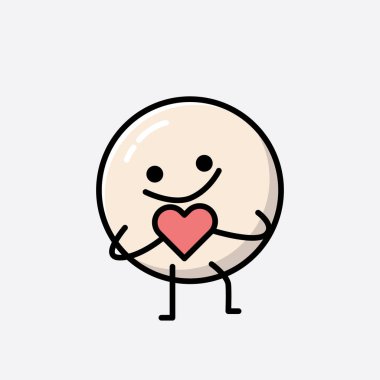 Düz Tasarım Biçimli Şirin Beyaz Balo Maskot Vektör Karakteri