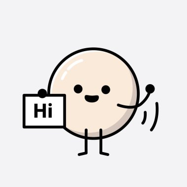 Düz Tasarım Biçimli Şirin Beyaz Balo Maskot Vektör Karakteri