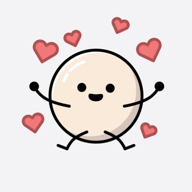 Düz Tasarım Biçimli Şirin Beyaz Balo Maskot Vektör Karakteri