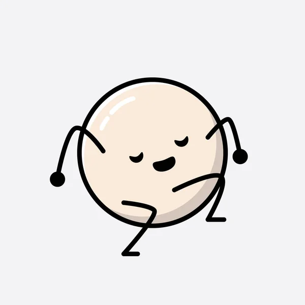 디자인 스타일 Cute White Ball Mascot Vector Character — 스톡 벡터