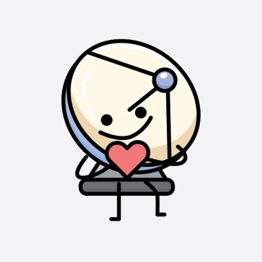 Düz Tasarım Biçimli Şirin Parabolik Maskot Vektör Karakteri