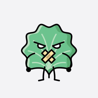 Düz Tasarım Biçimli Şirin Yaprak Maskot Vektör Karakteri