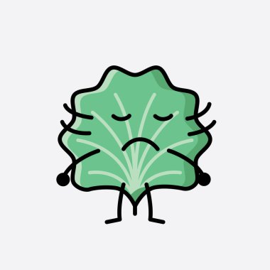 Düz Tasarım Biçimli Şirin Yaprak Maskot Vektör Karakteri