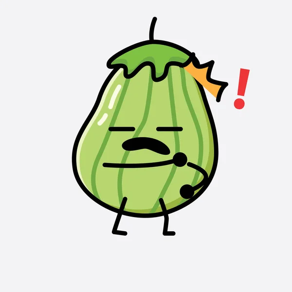 ปภาพของน Zucchini ผลไม Mascot กษรเวกเตอร — ภาพเวกเตอร์สต็อก