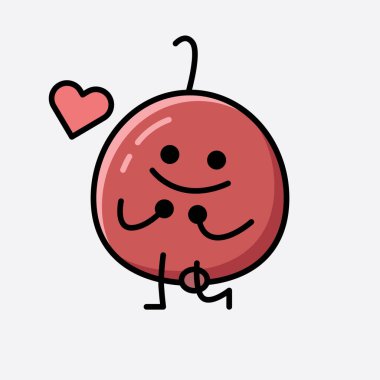 Şirin Hackberry Meyve Maskotu Vektör Karakterinin bir çizimi