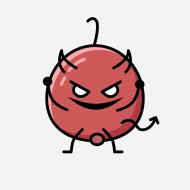 Şirin Hackberry Meyve Maskotu Vektör Karakterinin bir çizimi