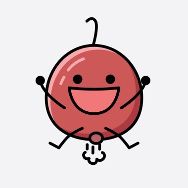 Şirin Hackberry Meyve Maskotu Vektör Karakterinin bir çizimi