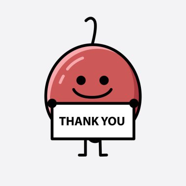 Şirin Hackberry Meyve Maskotu Vektör Karakterinin bir çizimi