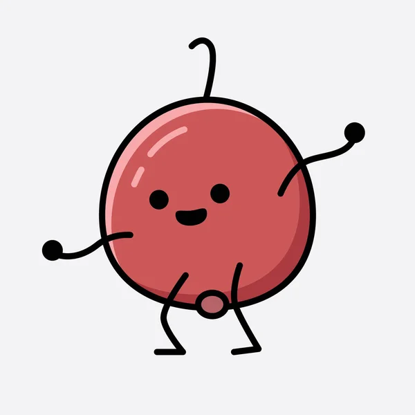 Uma Ilustração Cute Hackberry Fruit Mascot Vector Character —  Vetores de Stock