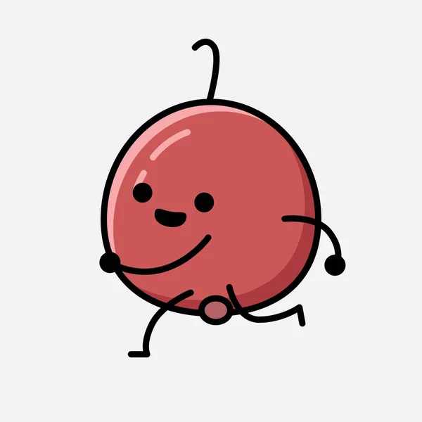 Uma Ilustração Cute Hackberry Fruit Mascot Vector Character —  Vetores de Stock