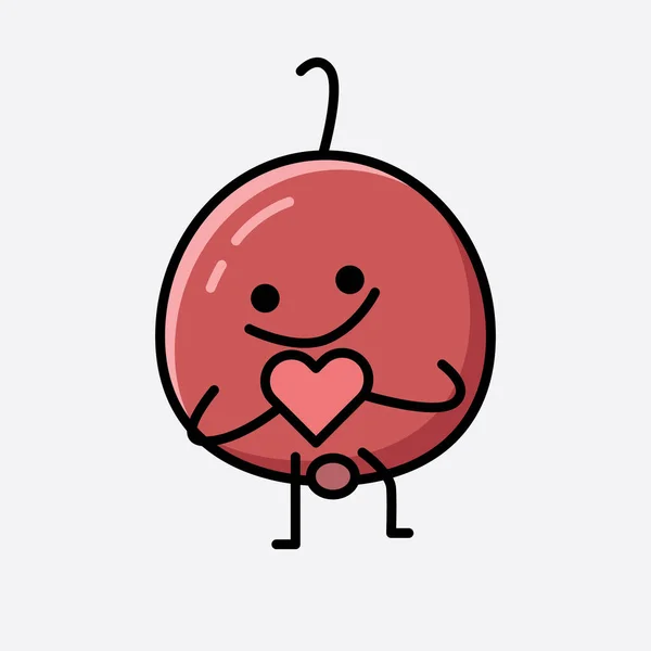 Een Illustratie Van Schattige Hackberry Fruit Mascotte Vector Karakter — Stockvector