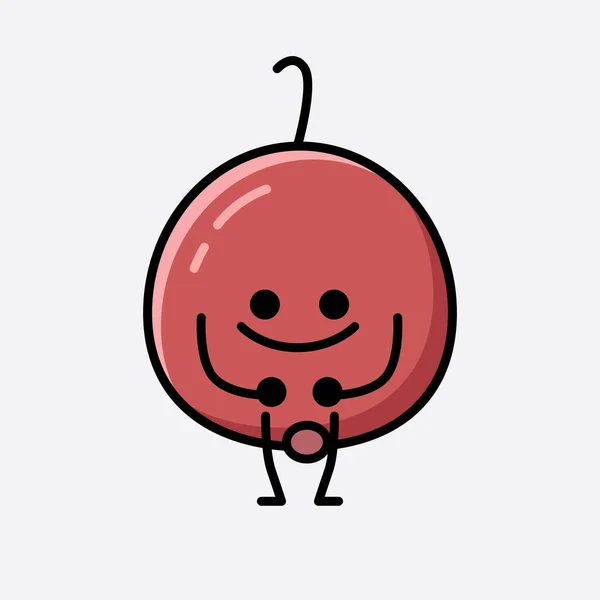 Uma Ilustração Cute Hackberry Fruit Mascot Vector Character — Vetor de Stock