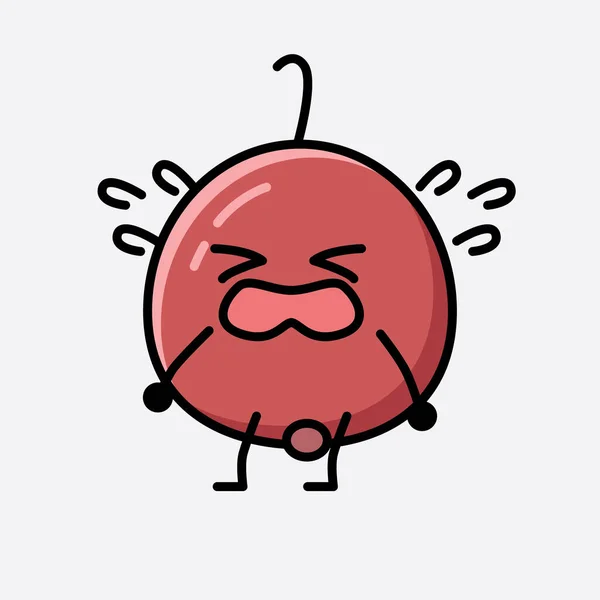 Приклад Cute Hackberry Fruit Mascot Vector Character — стоковий вектор