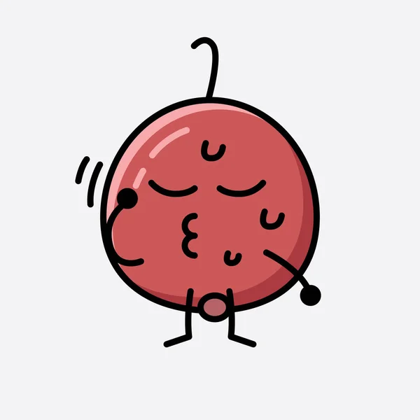 Sebuah Ilustrasi Dari Karakter Maskot Buah Hackberry Vector Cute - Stok Vektor